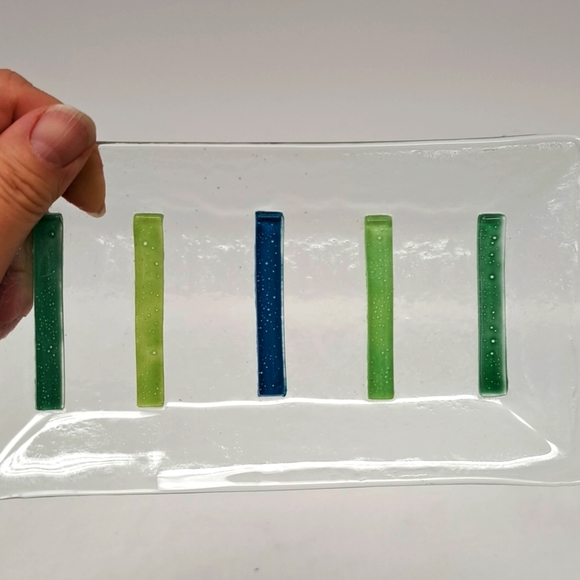 Studio Art Glass fused glass tray / trinket dish - Picture 2 of 5